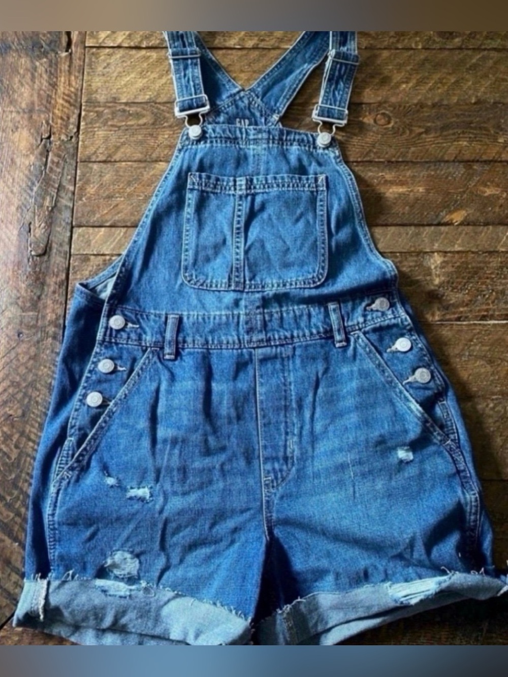 Brand New Women’s Gap Denim Short Overalls - Classic Blue (Size XS)